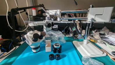 SMZ-635, 8-50X Continuous Zoom Stereo Microscope WF10X/22mm Eyepiece For Phone PCB Repair