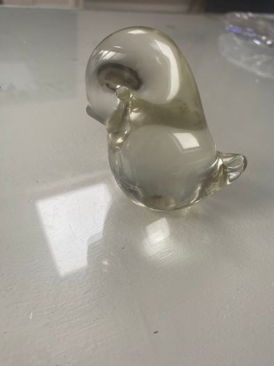 Glass bird paperweight