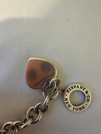 Tiffany & Co. Style 925 Silver Heart Charm Bracelet