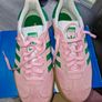 adidas gazelle bold platform trainers pink/green Image 2