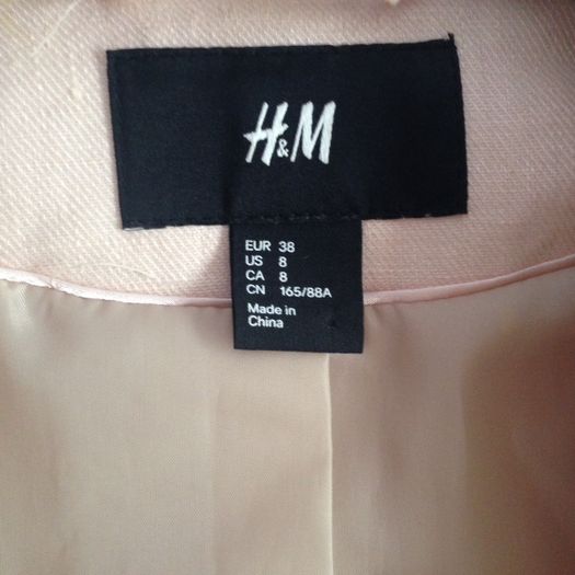 H&M Linen Blazer Powder Pink