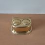 Antique brass inkwell and desk calendar set Image 5