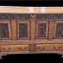 Jacobean Revival Carved Oak Coffer. Image 5