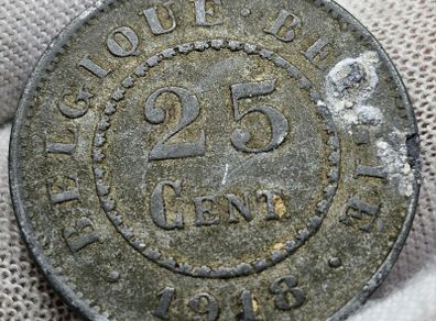 Belgium 1918 25 Cent Coin