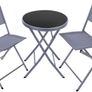 _Bistro Set, Table with Glass Top and 2 Chairs, Robust Steel Frame, Easy to Assemble and Dismantle, Various Colours Image 6