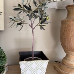 Faux Olive tree in pot