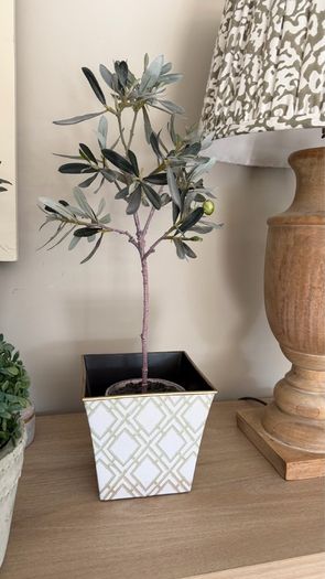 Faux Olive tree in pot