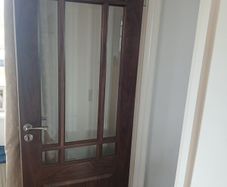 walnut glass panel door