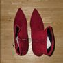 Red Suedette Boots kitten heel Size 5 Image 4