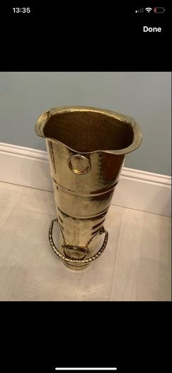 Antique Brass Boot Umbrella Stick Stand