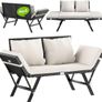 Polyrattan Garden Bench with Reclining Function Image 6