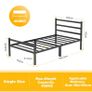 Single Bed Frames with Wood Headboard  Metal Image 7