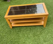 Coffee table/television table, curtain poles