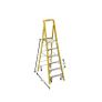 PD7306-4C Podium Fiberglass Ladder Werner With Casters 6ft Image 2
