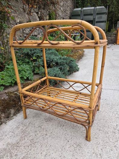 Mid Century Rattan Bamboo Table