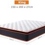 5FT King Size Mattress 10.6 Inch, Hybrid Gel Memory Foam, Individually Pocket Sprungs Medium Firm 7 Zone Orthopedic Mattress Kingsize for Back Pain Relief, 100 Night Home Trial Image 2