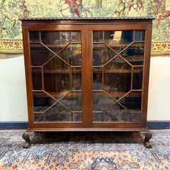 Edwardian Style Glazed Mahogany Display Cabinet or Bookcase