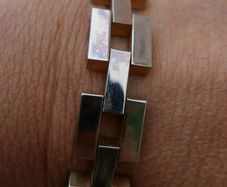 Vintage 1950s 18K Gold RGP Tank Bracelet Modernist MCM - Rolled Gold Plated