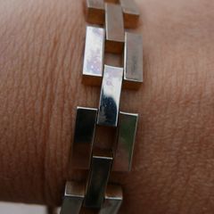 Vintage 1950s 18K Gold RGP Tank Bracelet Modernist MCM - Rolled Gold Plated