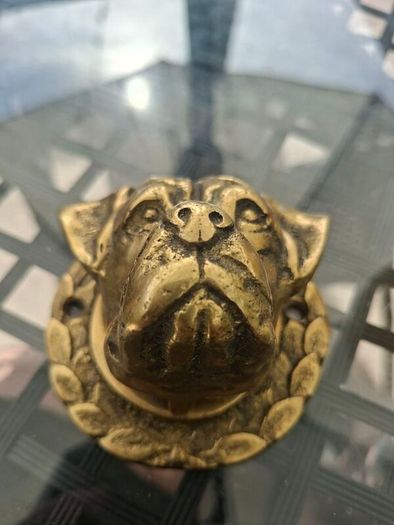Vintage Solid Brass Bulldog Door Knocker
