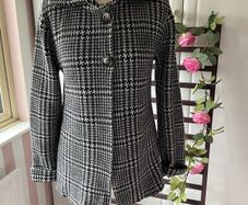 Premium brand Hajo 67% wool herringbone cardigan/jacket