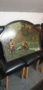 vintage fishing picture/frame