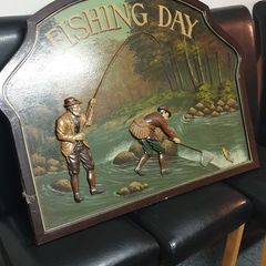vintage fishing picture/frame