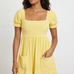 Vintage Juicy Couture Yellow Velour Dress