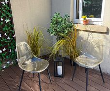 Pair of Modern Transparent Acrylic Dining Chairs