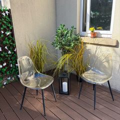 Pair of Modern Transparent Acrylic Dining Chairs