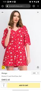 Mango red floral V-neck mini dress size XS/S Perfect condition Postage included