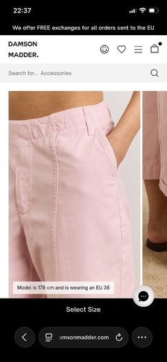 Soft pink cotton twill trousers