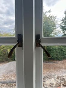 Seven Jim Lawrence Window Latches, Antiqued Brass , NEW