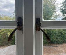 Seven Jim Lawrence Window Latches, Antiqued Brass , NEW