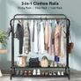 NEW Double Clothes Rail Rack with Shelves Image 6