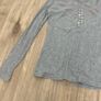 New Look Grey Ribbed Long Sleeve Top with Button Detail - Size 10 Image 3