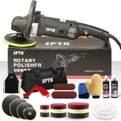Buffer Polisher, SPTA 7 Inch 180mm Rotary Car Polishing Machine & Polishing Pads Set for Auto Buffing and Polishing