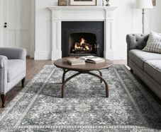 Large 8 x 10 ft Washable Rug, Non-Slip and Tear-Resistant Soft Carpet, Pet & Child Friendly Vintage Area Rugs