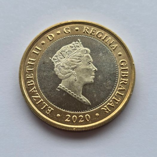 Gibraltar 2 Pound Coin Sandy Bay 2020 AUNC