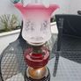 Beautiful Antique Victorian British made Cranberry Oil Lamp Image 2