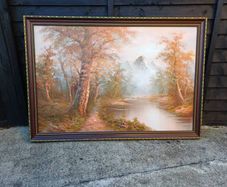 Vintage Roger Brown Oil on Canvas Painting