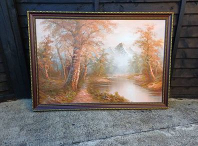 Vintage Roger Brown Oil on Canvas Painting