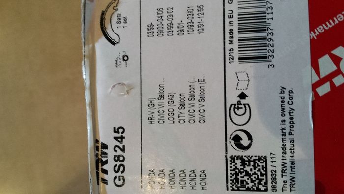 Honda Parts Brake Shoes 4pc.