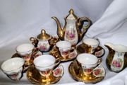 Antique gold demittase set