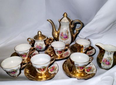 Antique gold demittase set