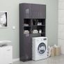 Bathroom Cabinet High Gloss Grey 32x25.5x190 cm Chipboard Image 5