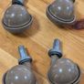 4 Vintage castor wheels MidCentury Image 2