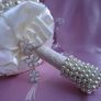 Custom made luxury pearls  bouquet handmade crystal ivory brooch Image 2
