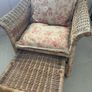 Wicker Armchair with Slide-Out Ottoman Image 4