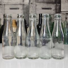334 - Set of 5 Vintage Clear Glass Collectible Decorative MiWadi Bottles
